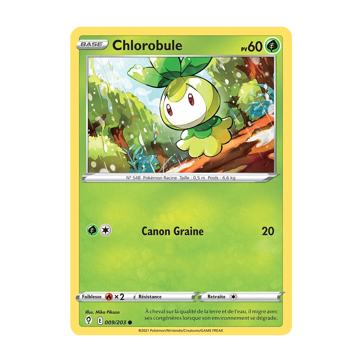 Chlorobule 009/203 : Joyau Commune (Brillante) de l'extension Pokémon Épée et Bouclier Évolution Céleste