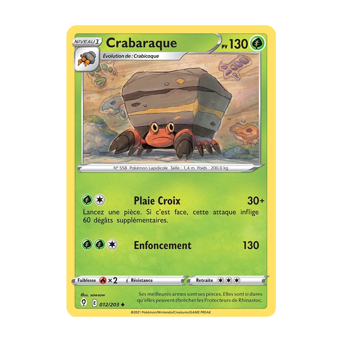 Crabaraque 012/203 Pokémon Épée et Bouclier Évolution Céleste