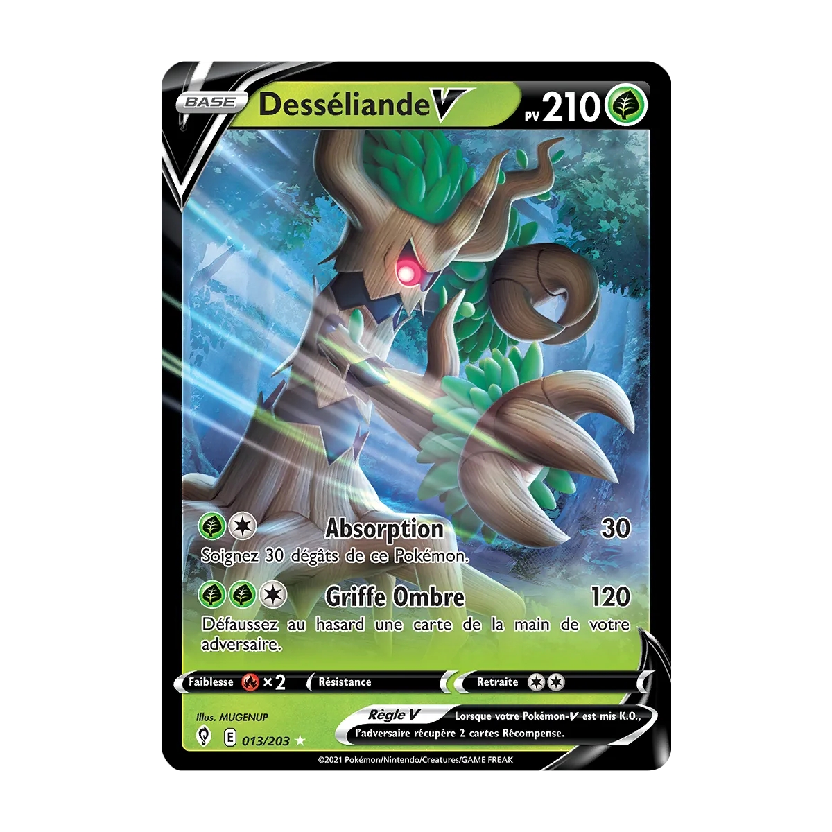 Desséliande 013/203 : Joyau Holographique rare V de l'extension Pokémon Épée et Bouclier Évolution Céleste