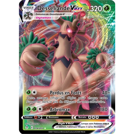 Carte Desséliande - Holographique rare VMAX de Pokémon Épée et Bouclier Évolution Céleste 014/203