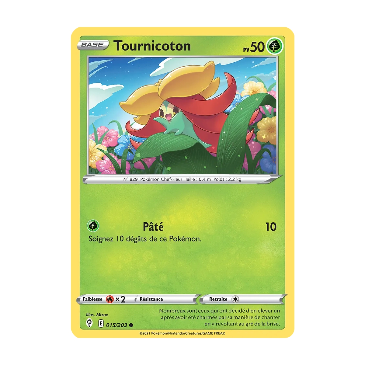 Carte Tournicoton - Commune (Brillante) de Pokémon Épée et Bouclier Évolution Céleste 015/203