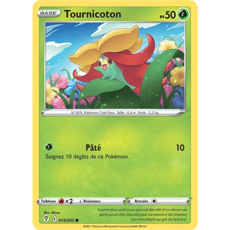 Carte Tournicoton - Commune (Brillante) de Pokémon Épée et Bouclier Évolution Céleste 015/203