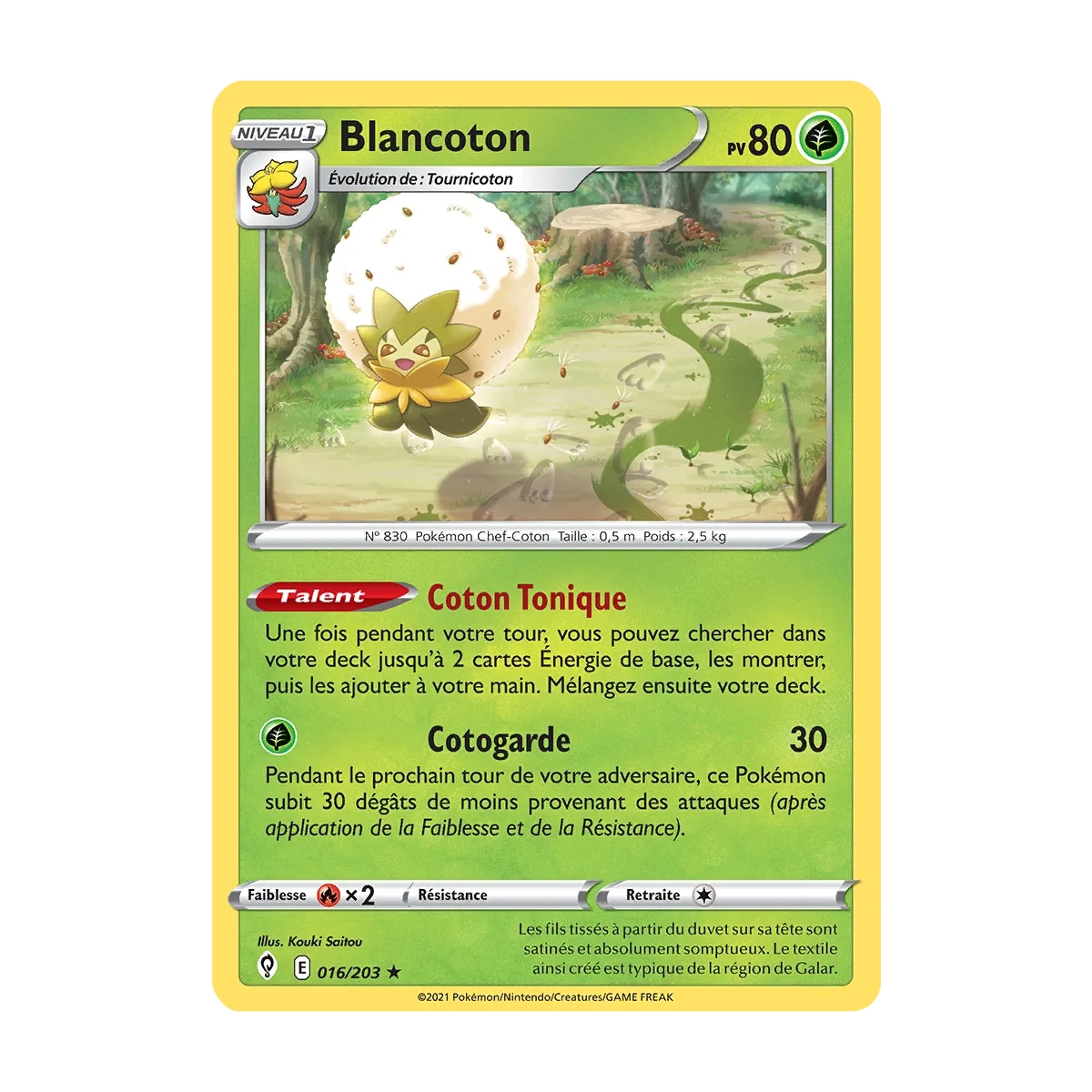 Carte Blancoton Pokémon Épée et Bouclier Évolution Céleste 016/203