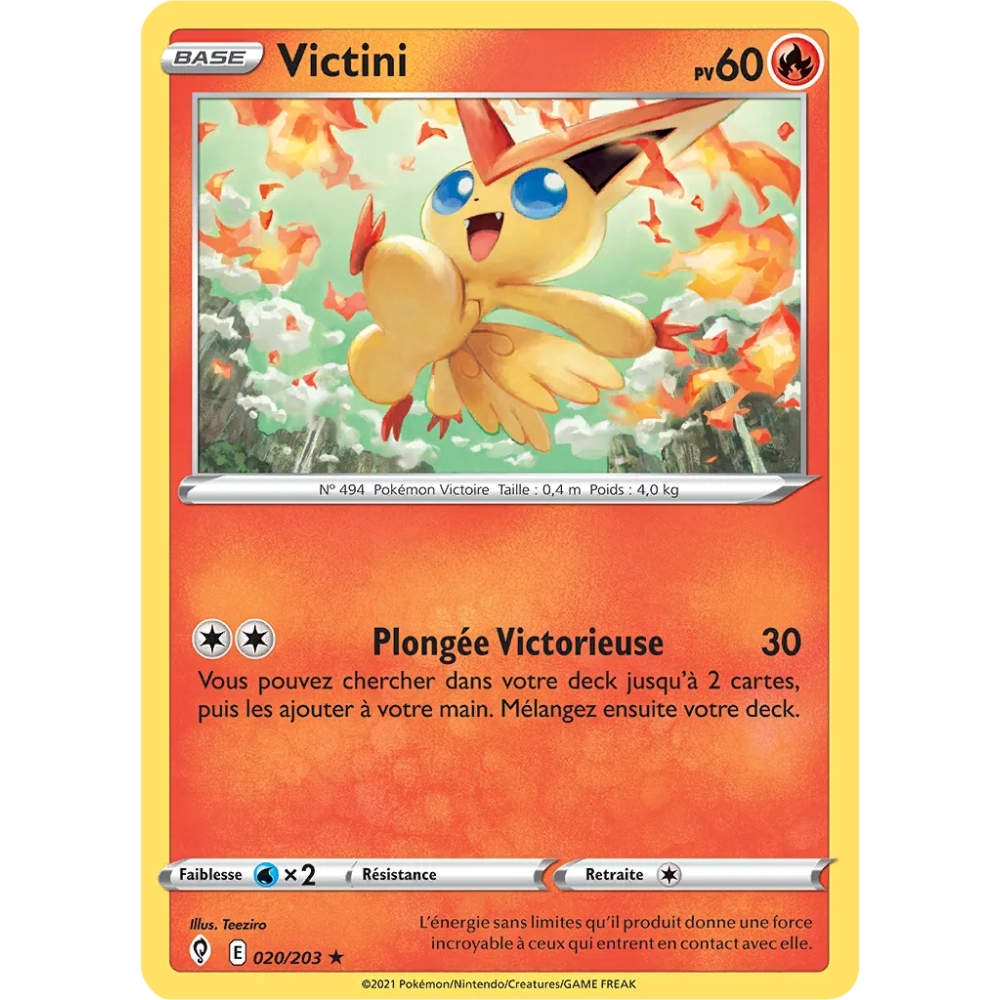 Victini rare de la série Épée et Bouclier Évolution Céleste