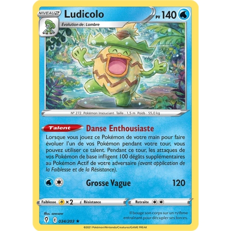 Ludicolo Pokémon Épée et Bouclier Évolution Céleste 034/203