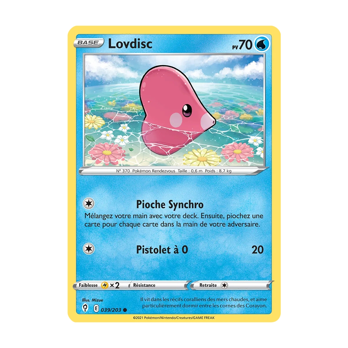 Carte Lovdisc - Commune (Brillante) de Pokémon Épée et Bouclier Évolution Céleste 039/203