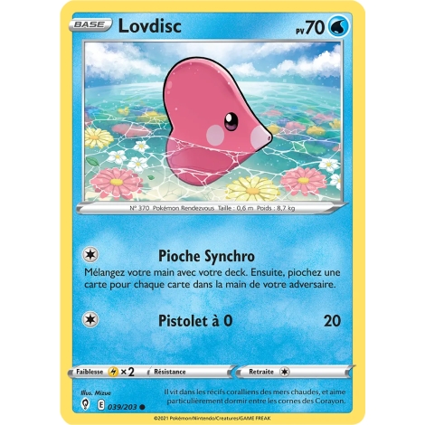 Carte Lovdisc - Commune (Brillante) de Pokémon Épée et Bouclier Évolution Céleste 039/203