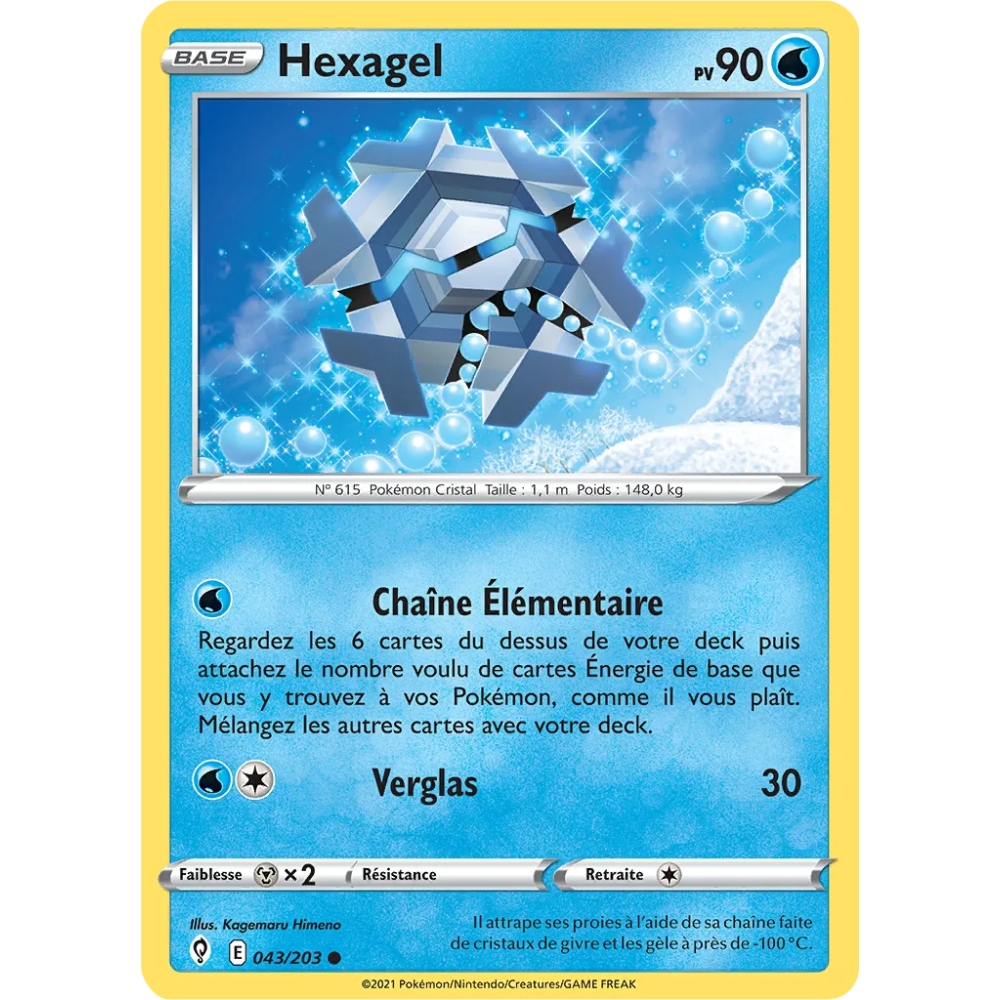 Carte Hexagel - Commune (Brillante) de Pokémon Épée et Bouclier Évolution Céleste 043/203