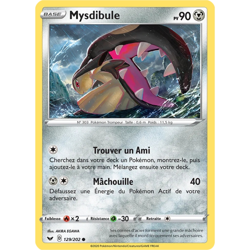 Mysdibule 129/202 : Joyau Commune (Brillante) de l'extension Pokémon Épée et Bouclier