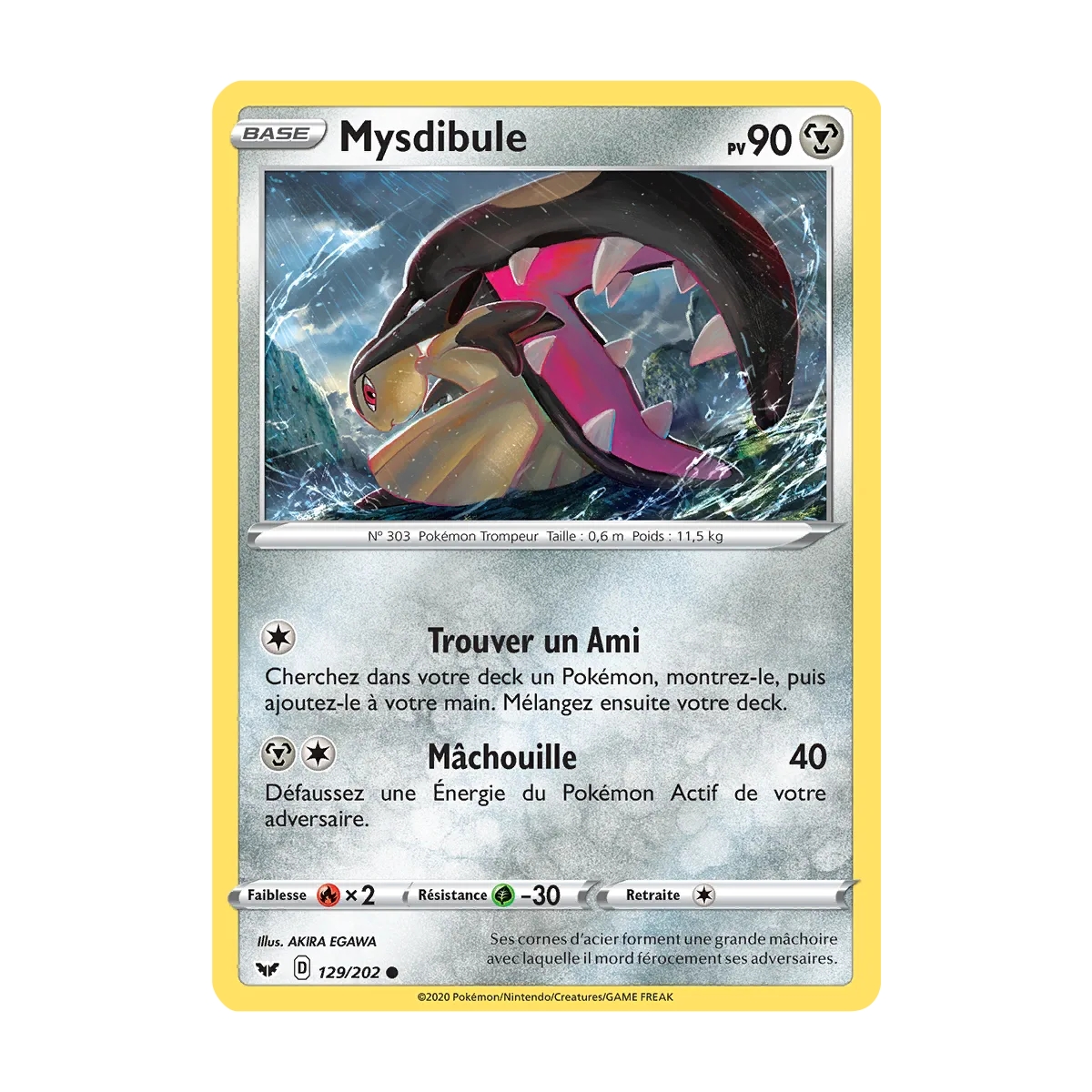 Mysdibule 129/202 : Joyau Commune (Brillante) de l'extension Pokémon Épée et Bouclier