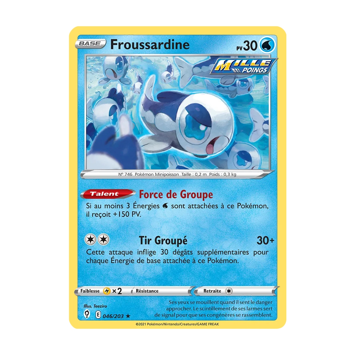 Froussardine 046/203 : Joyau Rare (Brillante) de l'extension Pokémon Épée et Bouclier Évolution Céleste