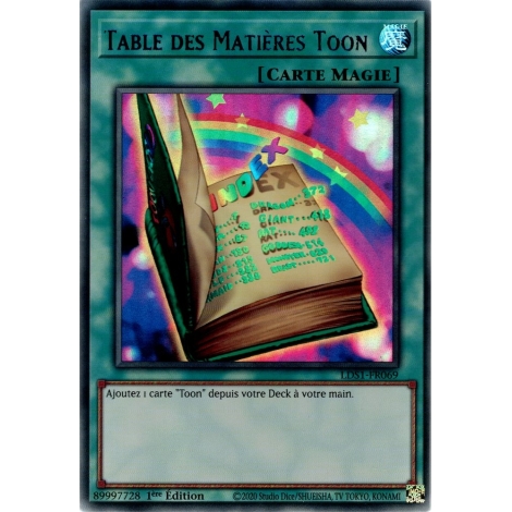 Table des Matières Toon LDS1-FR069