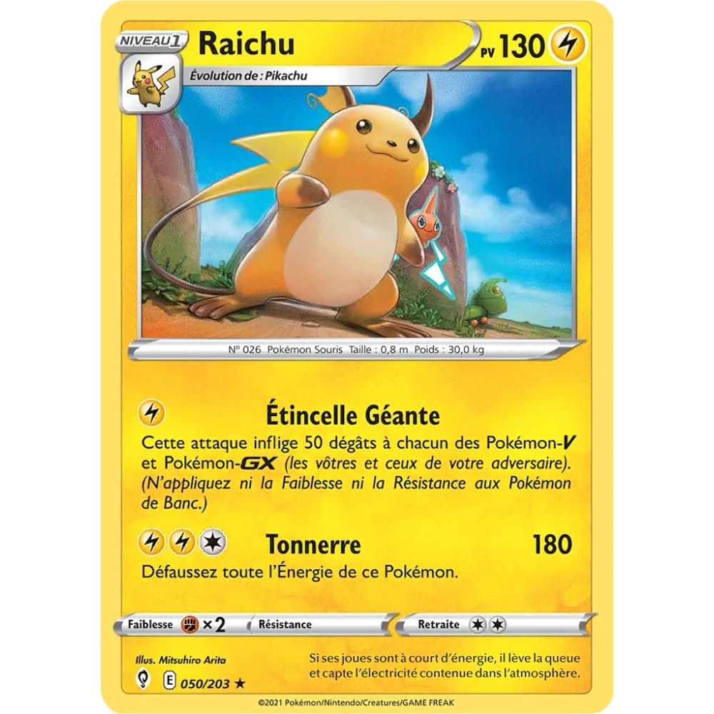 Raichu Pokémon Épée et Bouclier Évolution Céleste 050/203