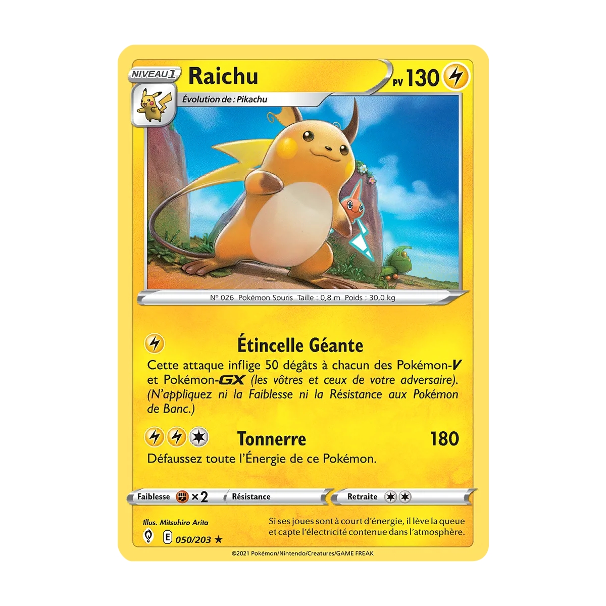 Raichu Pokémon Épée et Bouclier Évolution Céleste 050/203