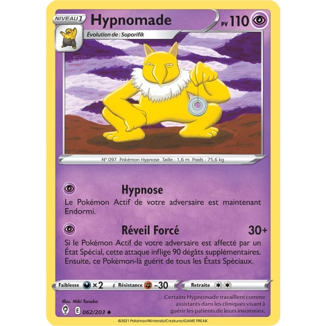 Carte Hypnomade - Peu commune (Brillante) de Pokémon Épée et Bouclier Évolution Céleste 062/203