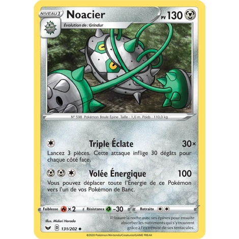 Carte Noacier - Peu commune (Brillante) de Pokémon Épée et Bouclier 131/202