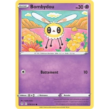 Carte Bombydou - Commune (Brillante) de Pokémon Épée et Bouclier Évolution Céleste 078/203