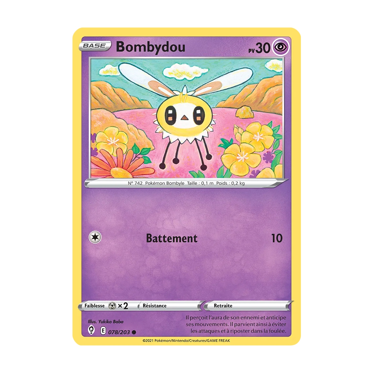 Carte Bombydou - Commune (Brillante) de Pokémon Épée et Bouclier Évolution Céleste 078/203