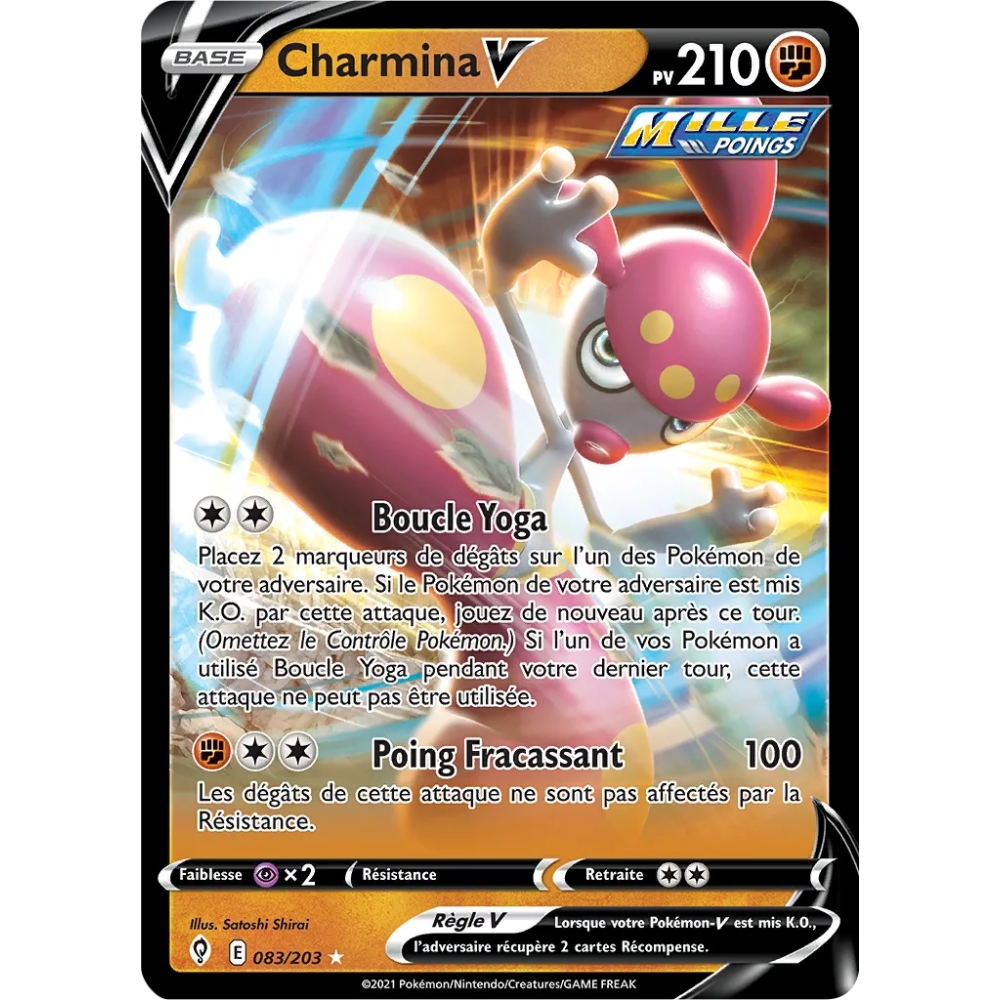 Charmina 083/203 : Joyau Holographique rare V de l'extension Pokémon Épée et Bouclier Évolution Céleste