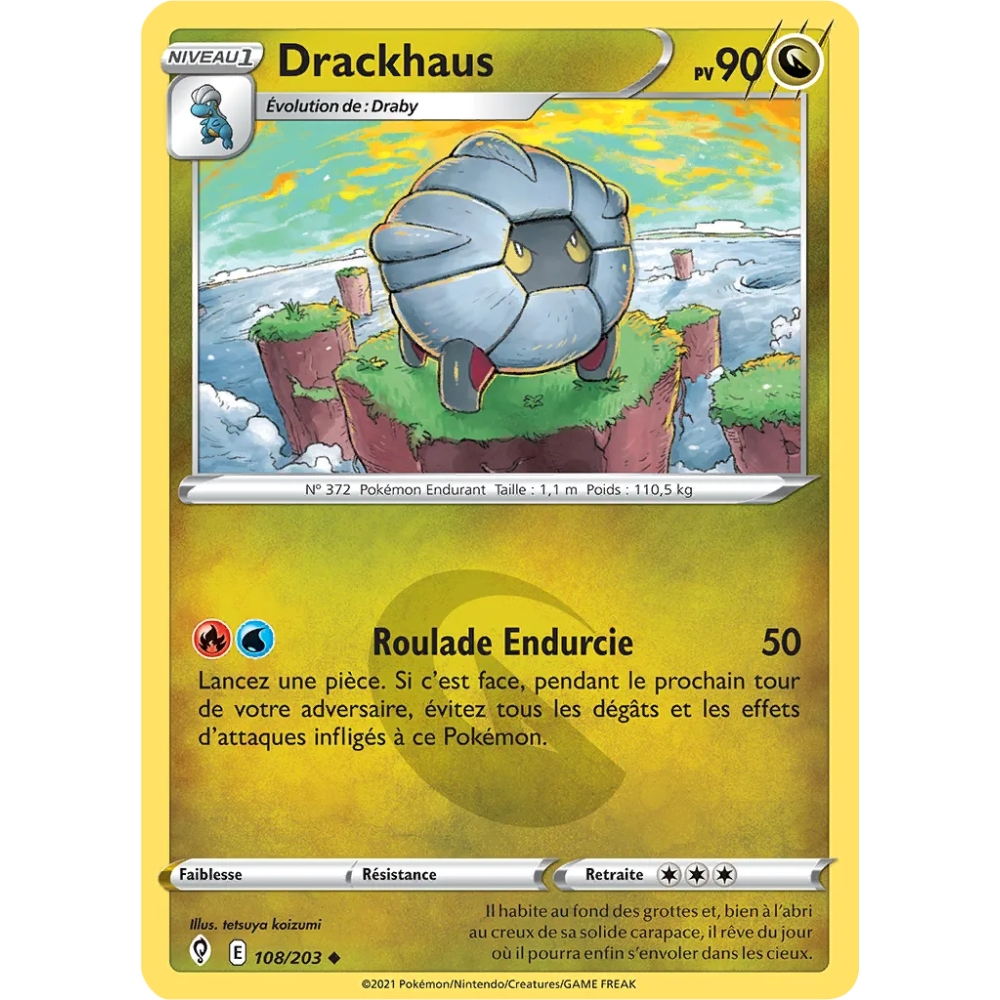 Drackhaus 108/203 : Joyau Peu commune (Brillante) de l'extension Pokémon Épée et Bouclier Évolution Céleste