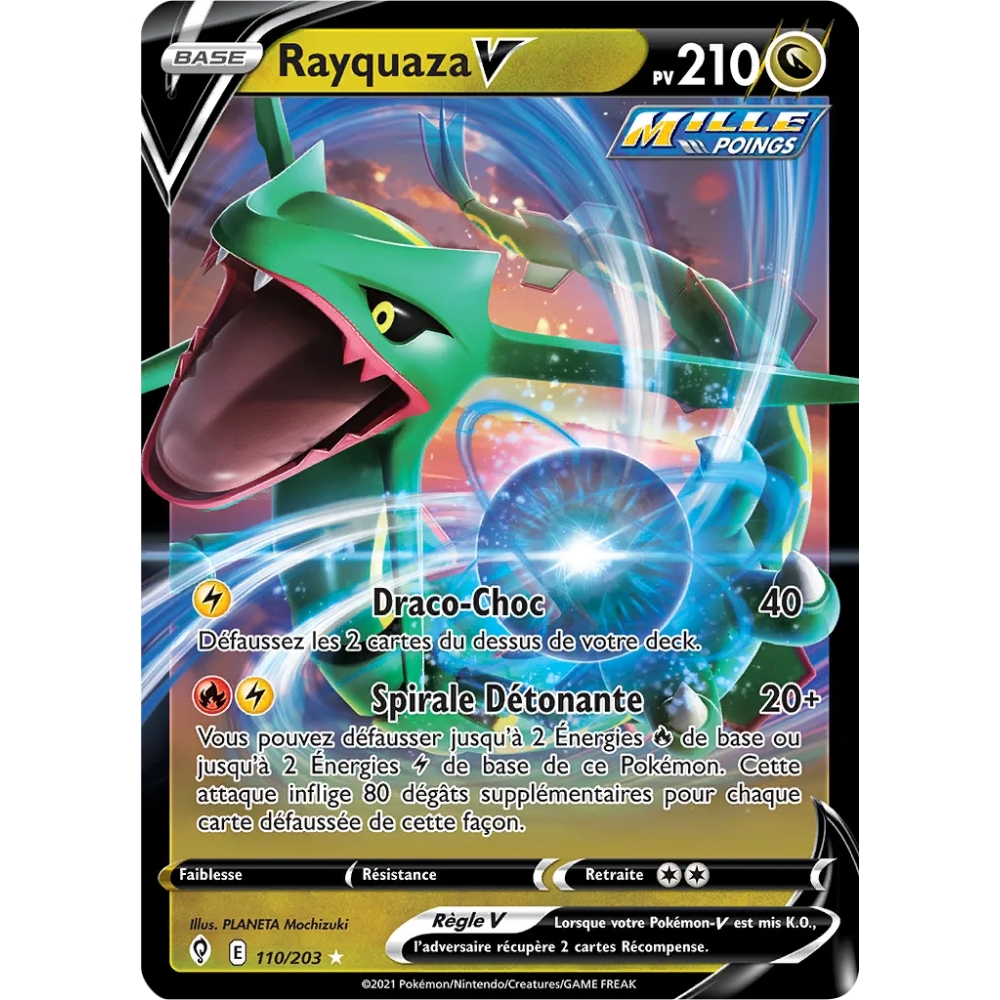 Rayquaza  V de Pokémon Épée et Bouclier Évolution Céleste 110/203