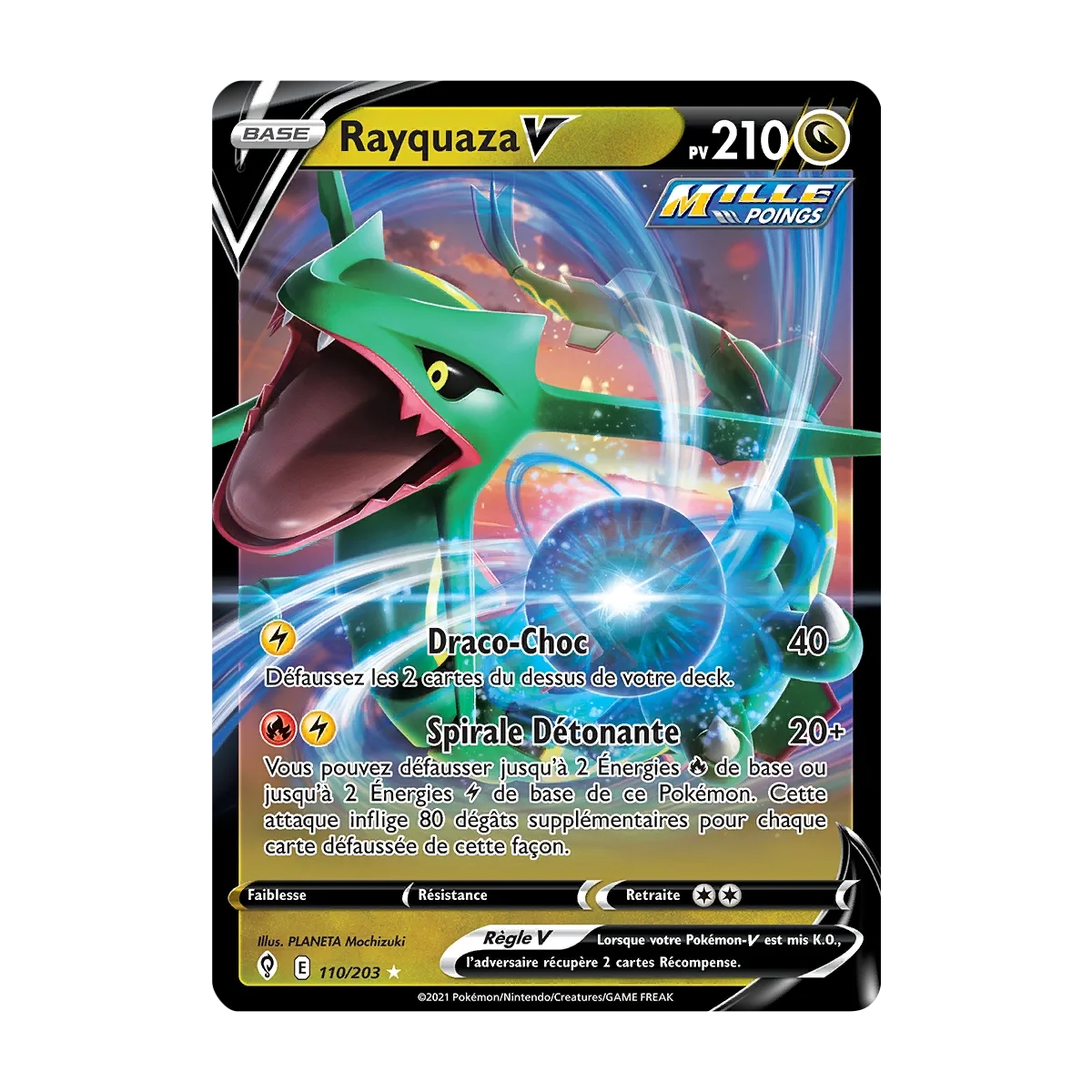 Rayquaza  V de Pokémon Épée et Bouclier Évolution Céleste 110/203