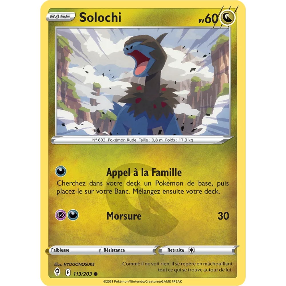 Carte Solochi - Commune (Brillante) de Pokémon Épée et Bouclier Évolution Céleste 113/203