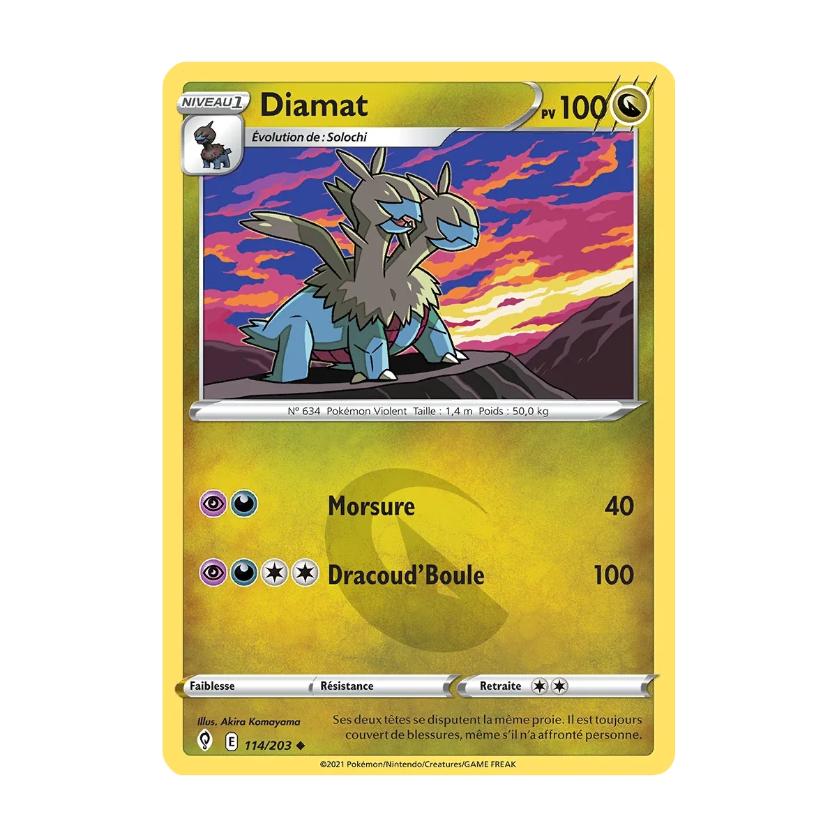 Carte Diamat - Peu commune (Brillante) de Pokémon Épée et Bouclier Évolution Céleste 114/203