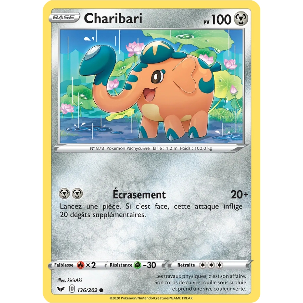 Carte Charibari - Commune (Brillante) de Pokémon Épée et Bouclier 136/202