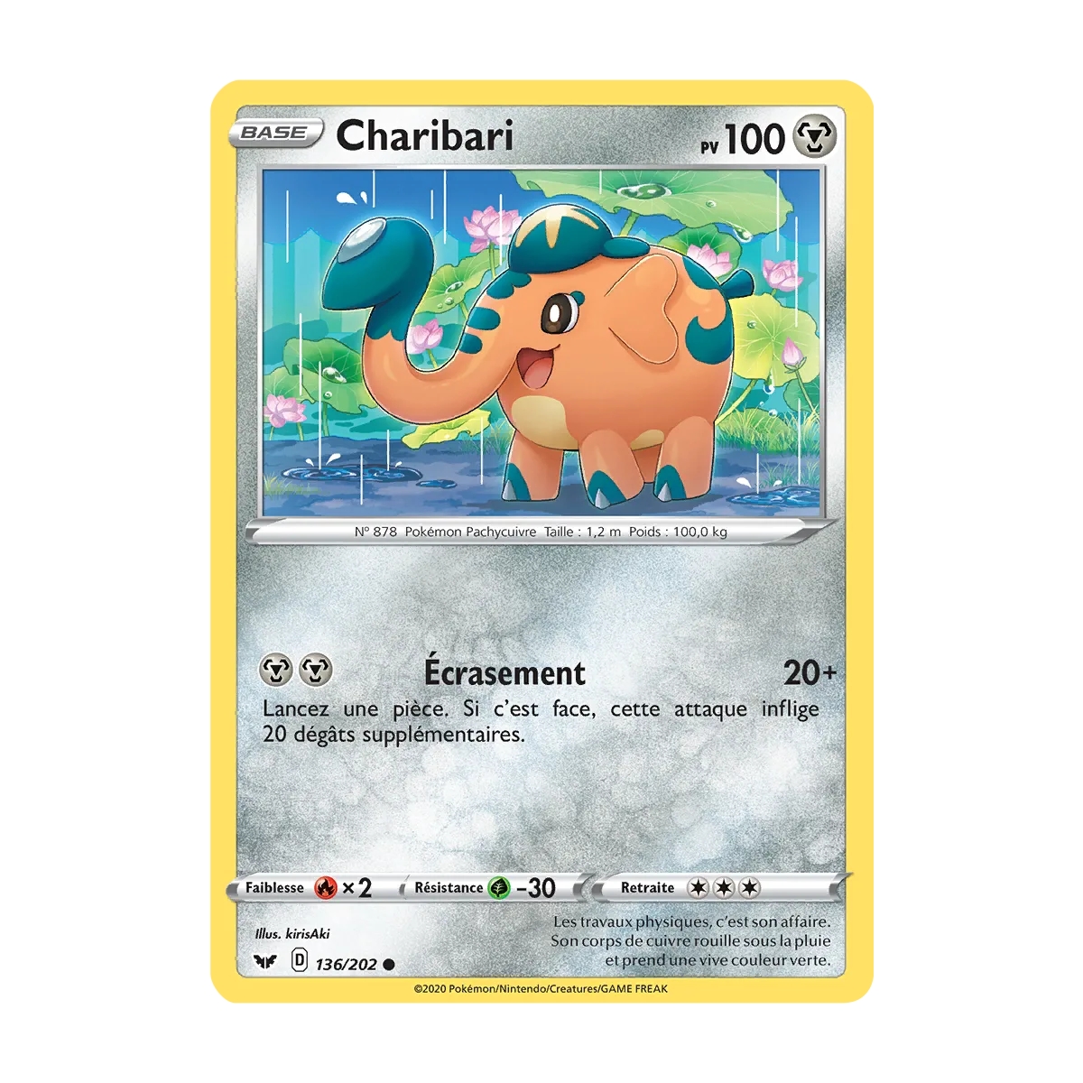 Carte Charibari - Commune (Brillante) de Pokémon Épée et Bouclier 136/202