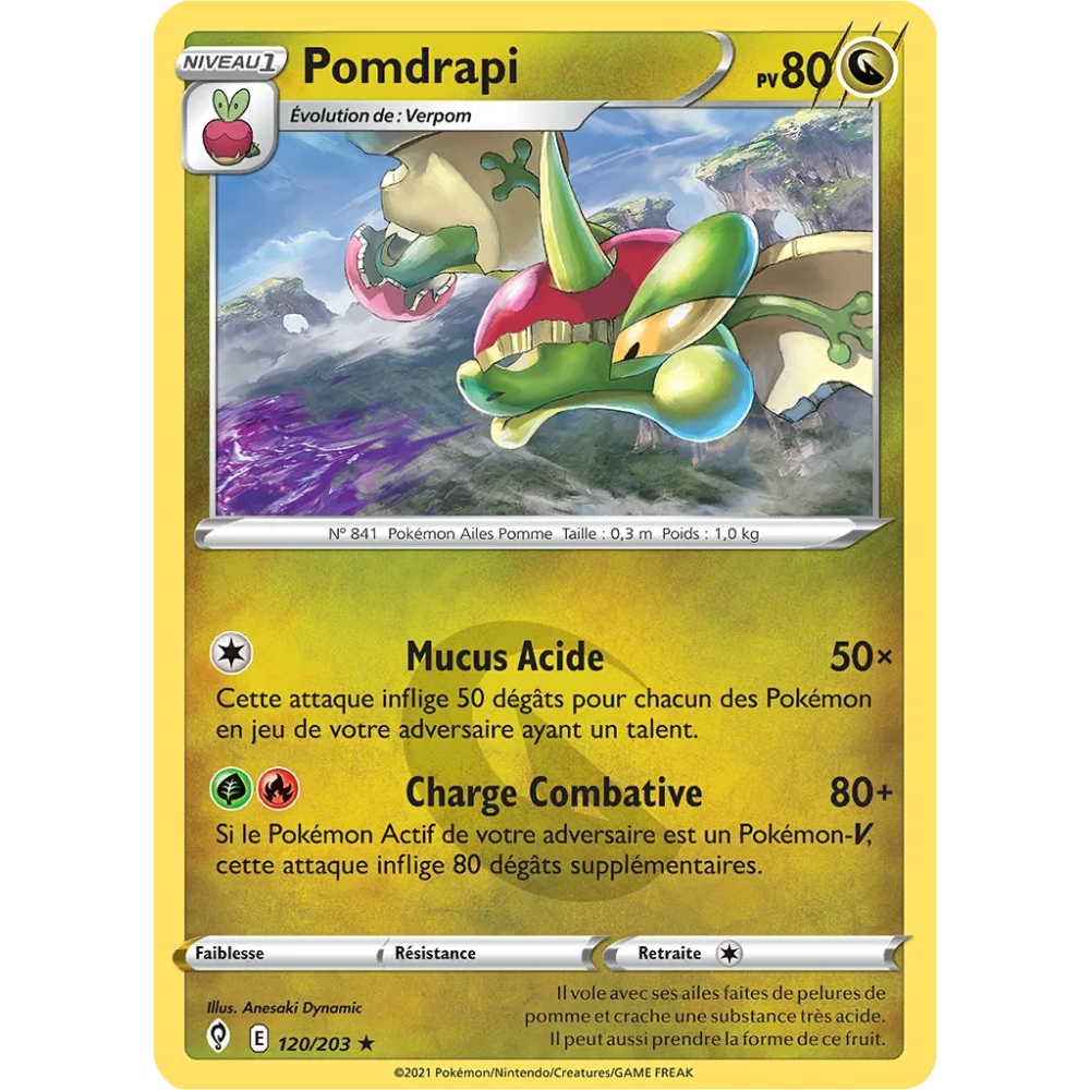 Pomdrapi 120/203 : Joyau Rare (Brillante) de l'extension Pokémon Épée et Bouclier Évolution Céleste