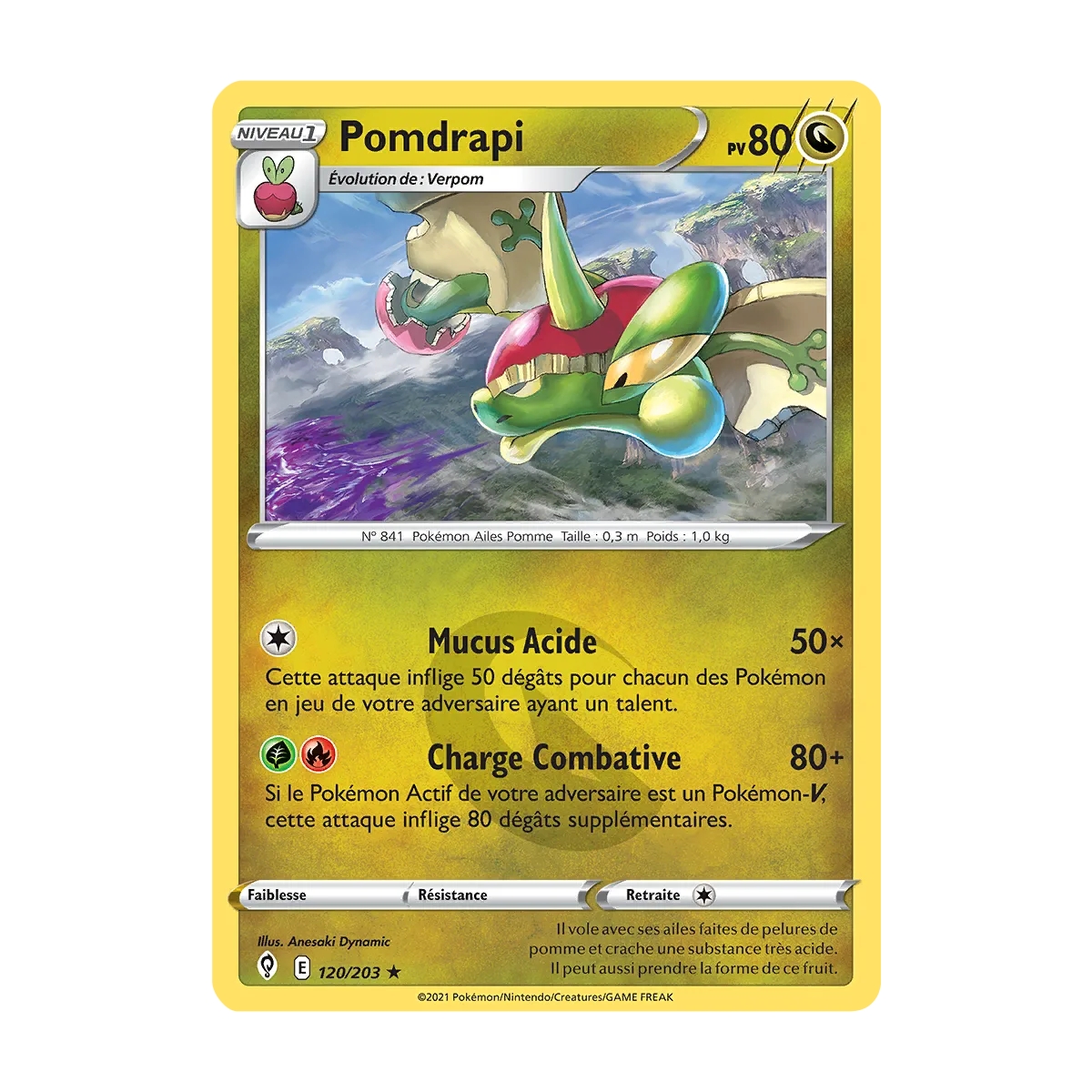 Pomdrapi 120/203 : Joyau Rare (Brillante) de l'extension Pokémon Épée et Bouclier Évolution Céleste