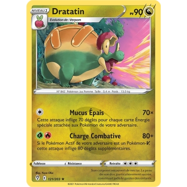Dratatin 121/203 : Joyau Rare (Brillante) de l'extension Pokémon Épée et Bouclier Évolution Céleste
