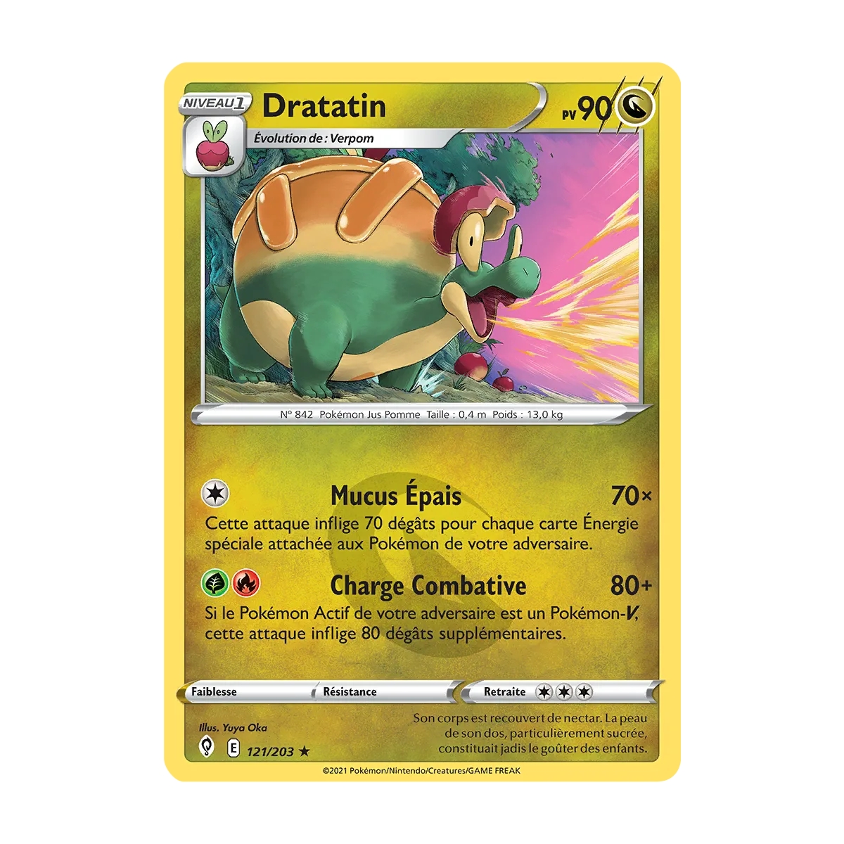 Dratatin 121/203 : Joyau Rare (Brillante) de l'extension Pokémon Épée et Bouclier Évolution Céleste