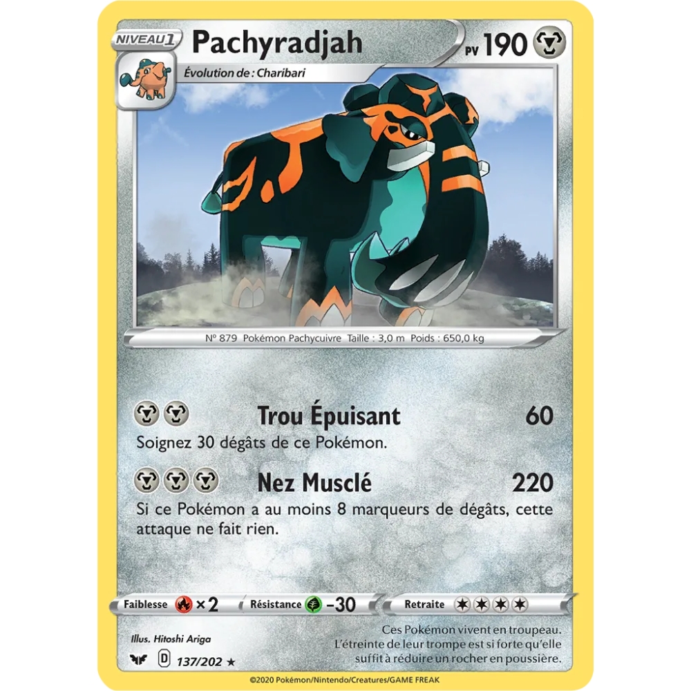 Pachyradjah 137/202 : Joyau Holographique rare de l'extension Pokémon Épée et Bouclier