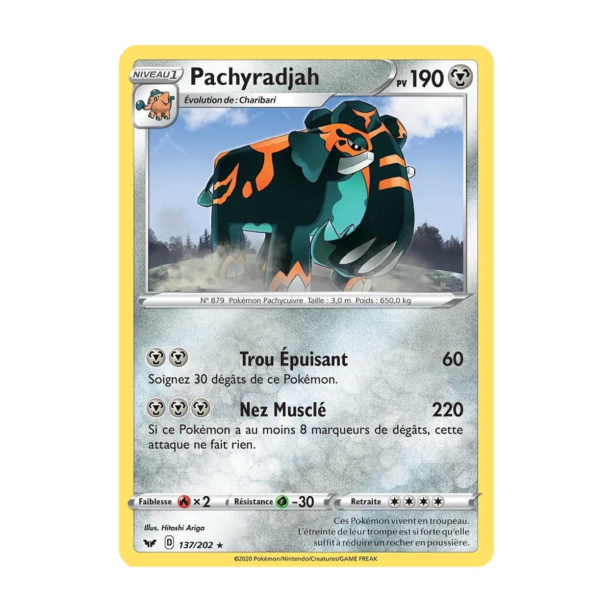 Pachyradjah 137/202 : Joyau Holographique rare de l'extension Pokémon Épée et Bouclier