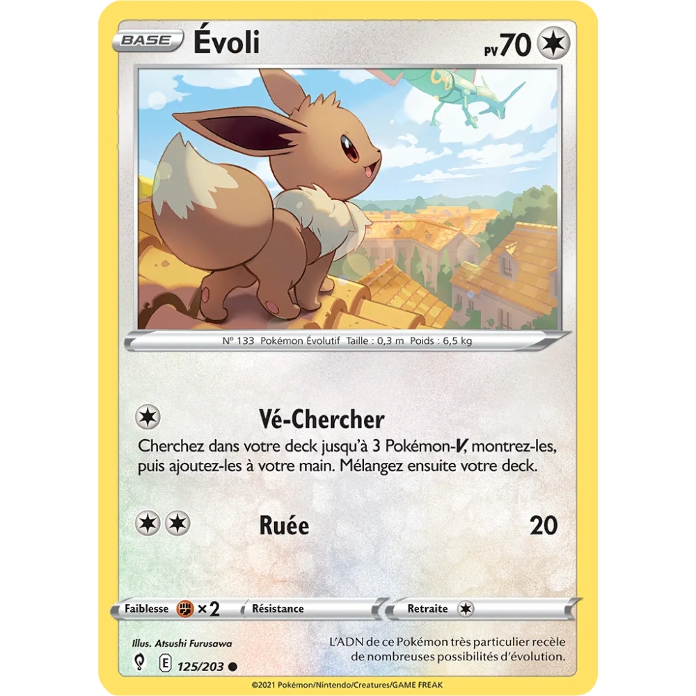 Carte Évoli - Commune (Brillante) de Pokémon Épée et Bouclier Évolution Céleste 125/203