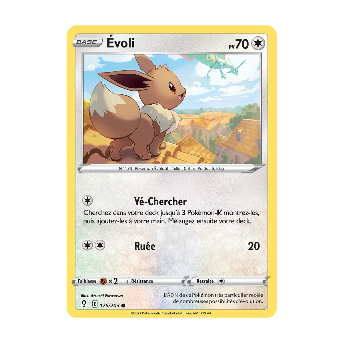 Carte Évoli - Commune (Brillante) de Pokémon Épée et Bouclier Évolution Céleste 125/203