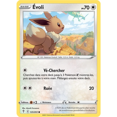 Carte Évoli - Commune (Brillante) de Pokémon Épée et Bouclier Évolution Céleste 125/203