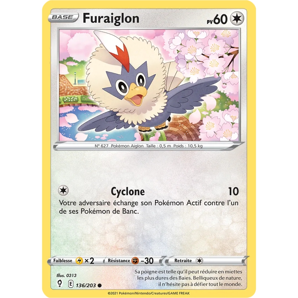 Furaiglon 136/203 : Joyau Commune (Brillante) de l'extension Pokémon Épée et Bouclier Évolution Céleste