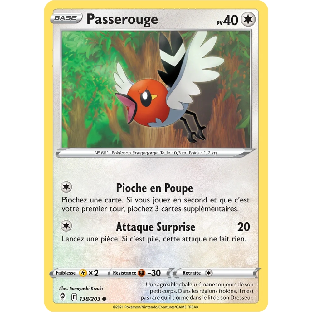 Passerouge 138/203 : Joyau Commune (Brillante) de l'extension Pokémon Épée et Bouclier Évolution Céleste