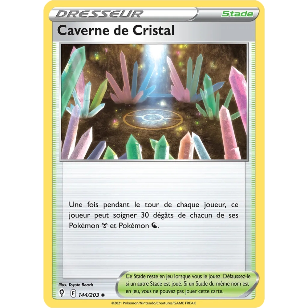 Caverne de Cristal 144/203 : Joyau Peu commune (Brillante) de l'extension Pokémon Épée et Bouclier Évolution Céleste