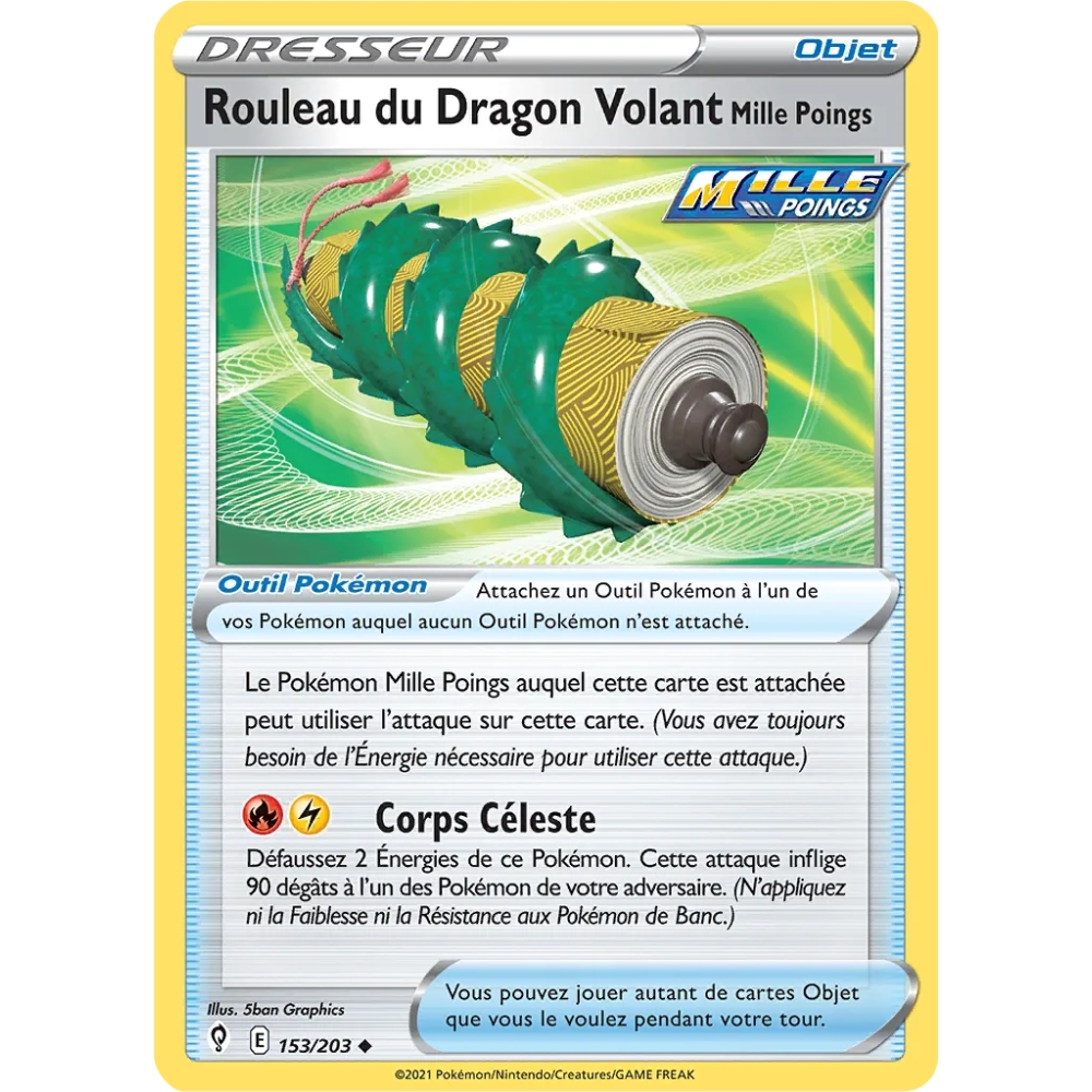 Rouleau du Dragon Volant Mille Poings 153/203 : Joyau Peu commune (Brillante) de l'extension Pokémon Épée et Bouclier Évolution 