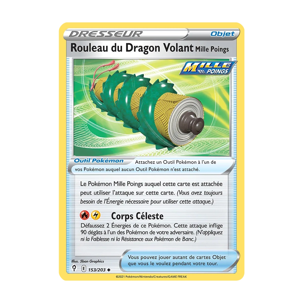 Rouleau du Dragon Volant Mille Poings 153/203 : Joyau Peu commune (Brillante) de l'extension Pokémon Épée et Bouclier Évolution 