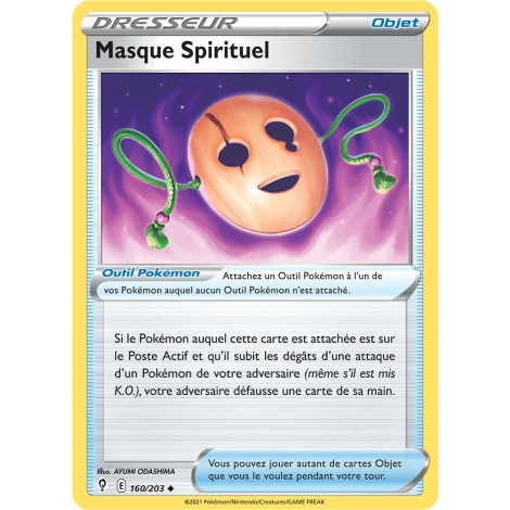 Découvrez Masque Spirituel, carte Peu commune (Brillante) de la série Épée et Bouclier Évolution Céleste