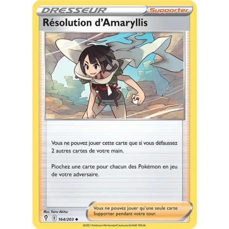 Résolution d'Amaryllis 164/203 : Joyau Peu commune (Brillante) de l'extension Pokémon Épée et Bouclier Évolution Céleste