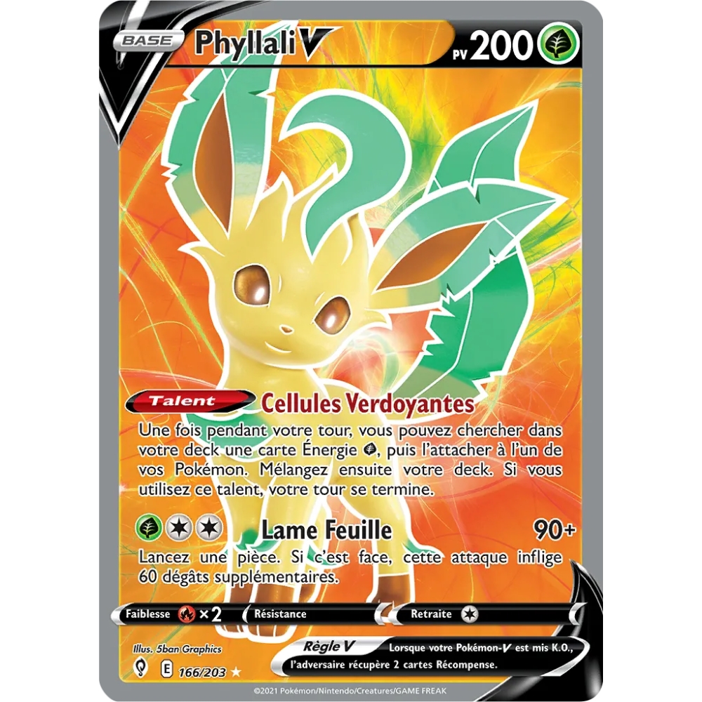 Carte Phyllali - Ultra rare de Pokémon Épée et Bouclier Évolution Céleste 166/203