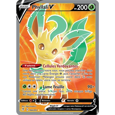 Carte Phyllali - Ultra rare de Pokémon Épée et Bouclier Évolution Céleste 166/203