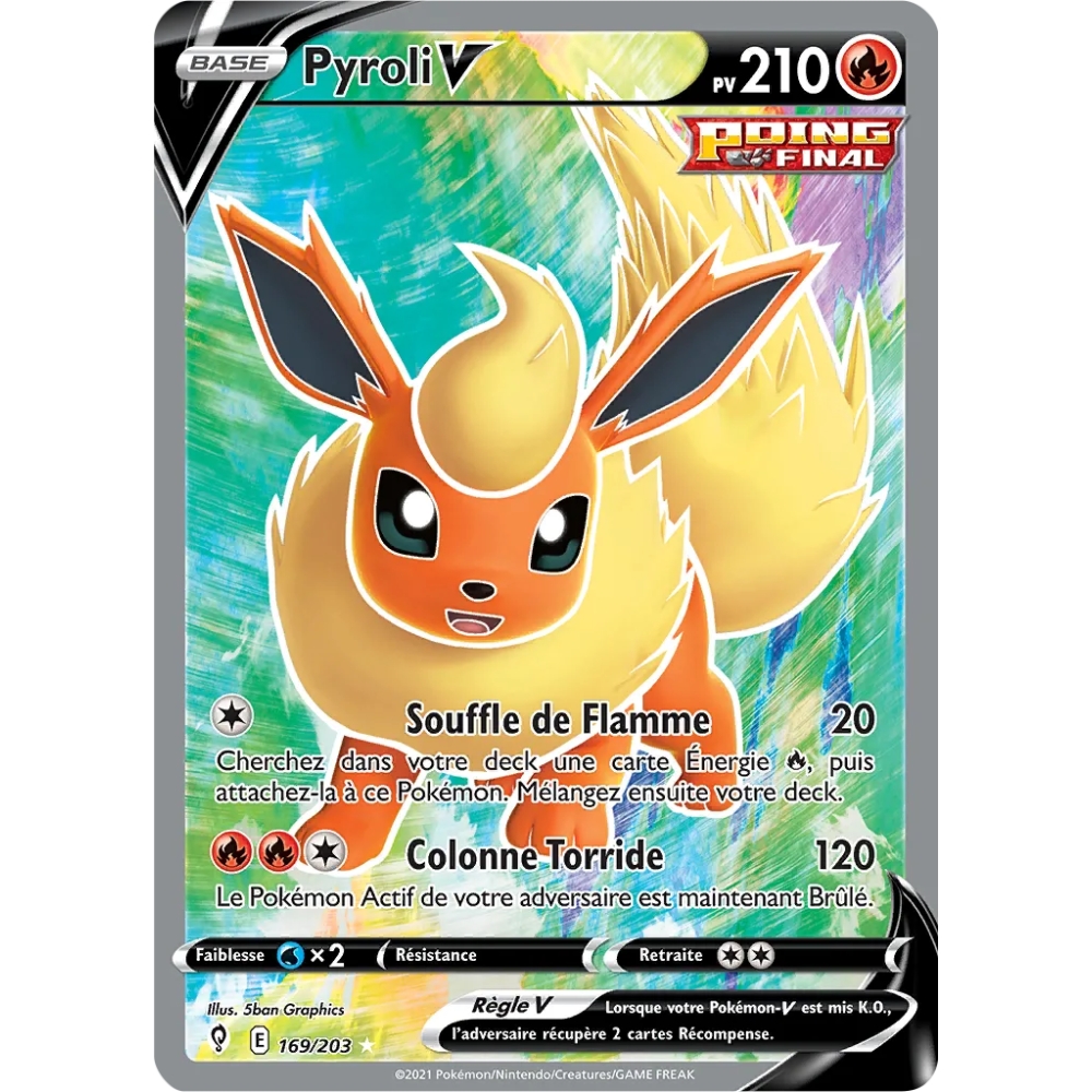 Carte Pyroli - Ultra rare de Pokémon Épée et Bouclier Évolution Céleste 169/203