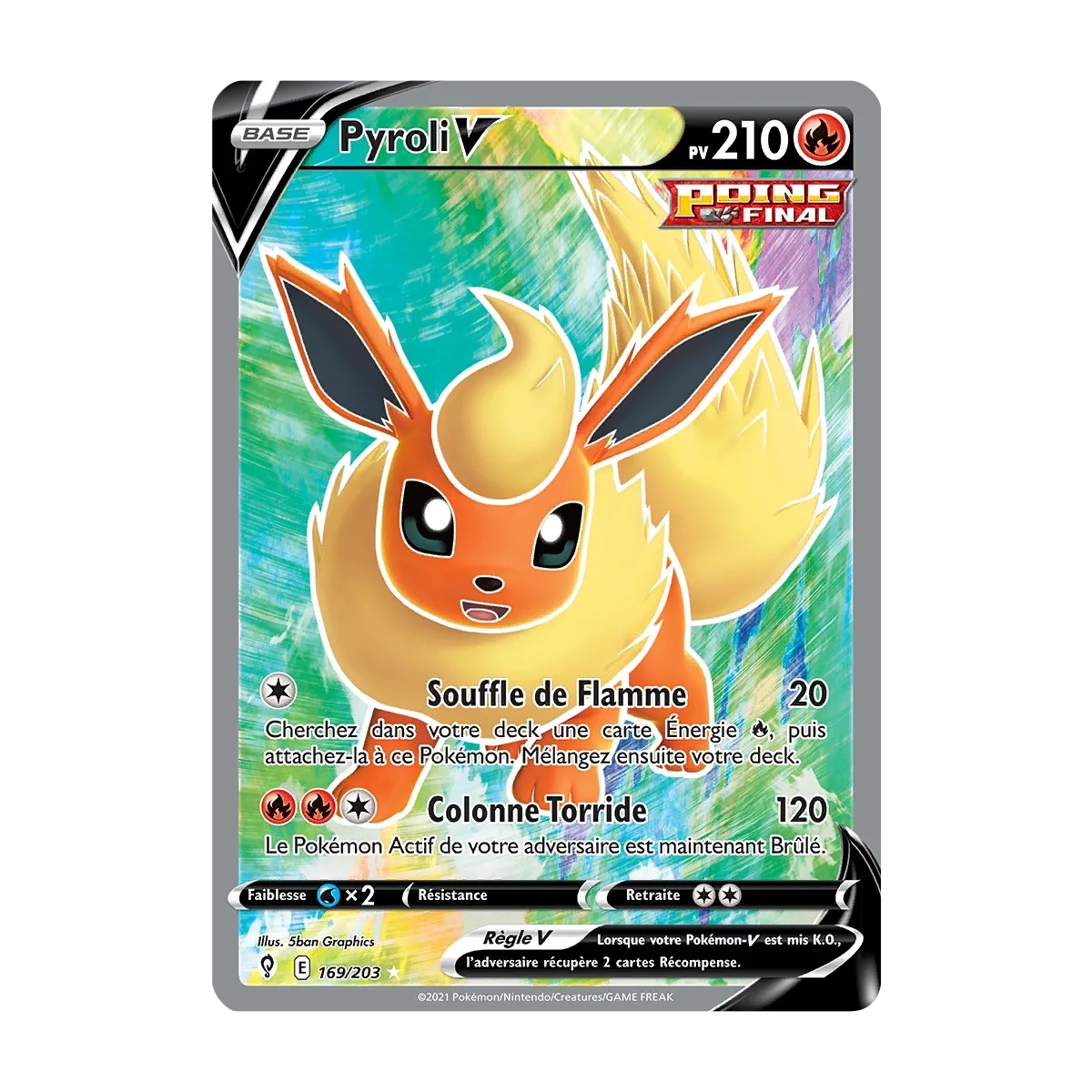 Carte Pyroli - Ultra rare de Pokémon Épée et Bouclier Évolution Céleste 169/203